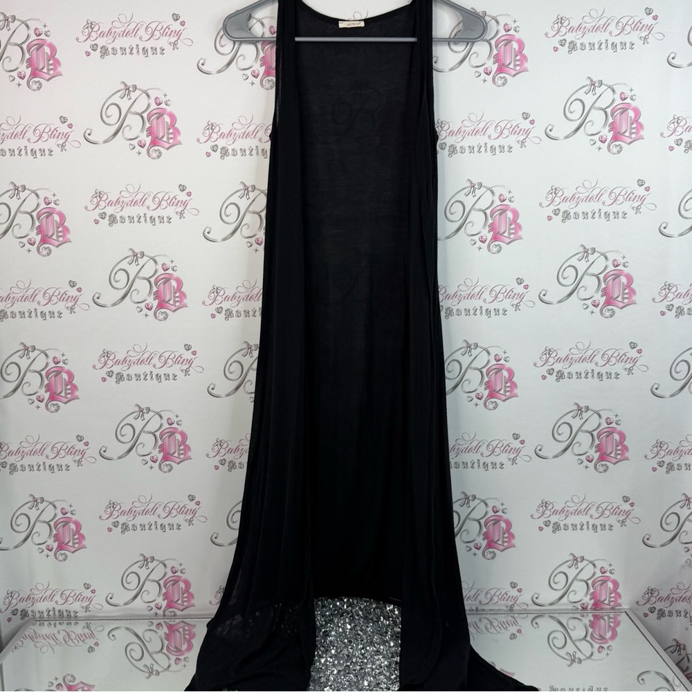 Antistar cardigan style open front Elegant Black Sleeveless long style black